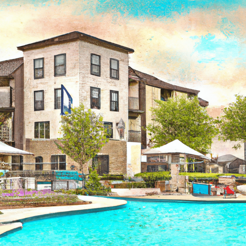 The Wayman apartment community, Austin's newest residential acquisition, luxurious pool and outdoor dining area, modern coffee bar in The Wayman