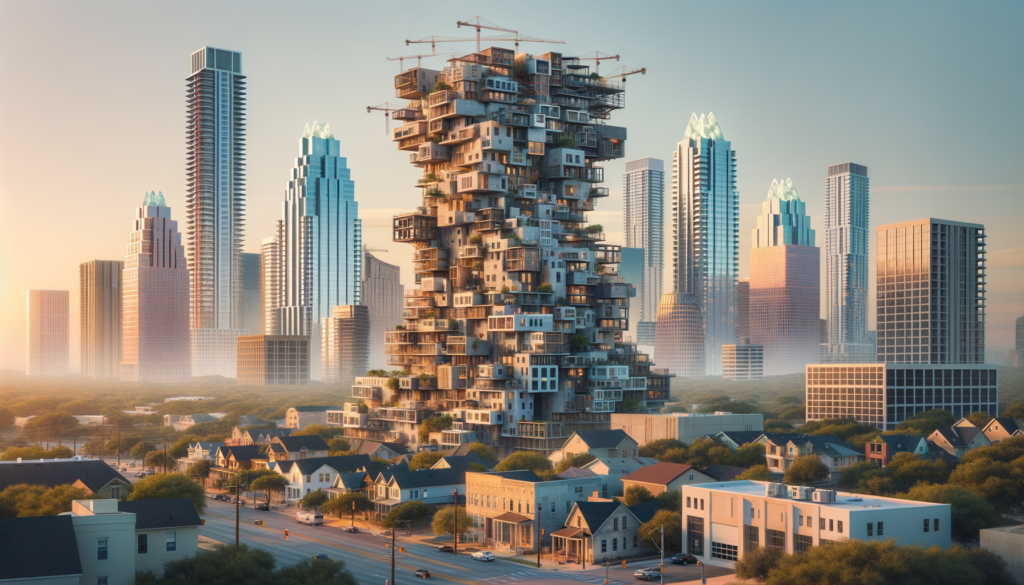 Prompt: "Create an image that captures the essence of Glen Powell's return to Austin, Texas, inspired by a conversation with Matthew McConaughey, reflecting the city's allure as a haven for creative talents seeking a balanced lifestyle. The scene should blend iconic Austin landmarks, such as the Capitol Building or Barton Springs, with symbols of Hollywood success and Texas charm, such as film reels and cowboy hats, all set against a backdrop of Austin's vibrant urban and natural landscapes. The image should exude warmth, welcoming vibes, and a sense of community, encapsulating the idea of Austin not just as a place to live, but a place to thrive both personally and professionally."