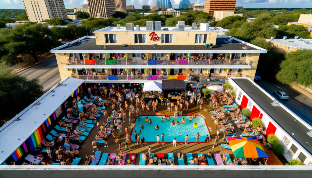 Experience the ultimate summer bash at the Chubbies x Austin Motel Pride Pool Party on August 9th, where every ticket sold supports LGBTQ youth mental health. Immerse yourself in a day filled with pool fun, top-notch DJ beats, and an exclusive pop-up shop, all set against the iconic backdrop of the Austin Motel. Don't miss your chance to be part of this unforgettable event that combines great vibes with a great cause; secure your ticket now and dive into a day of Pride, Austin-style.